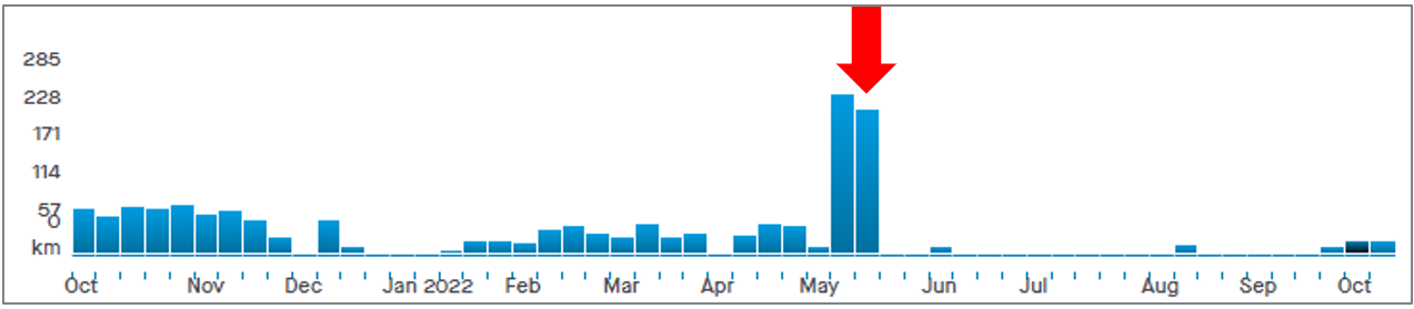 Strava activity log